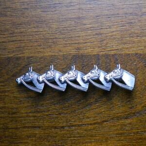 UNICAS Sterling 5  horse head brooch pin 1950's Vintage